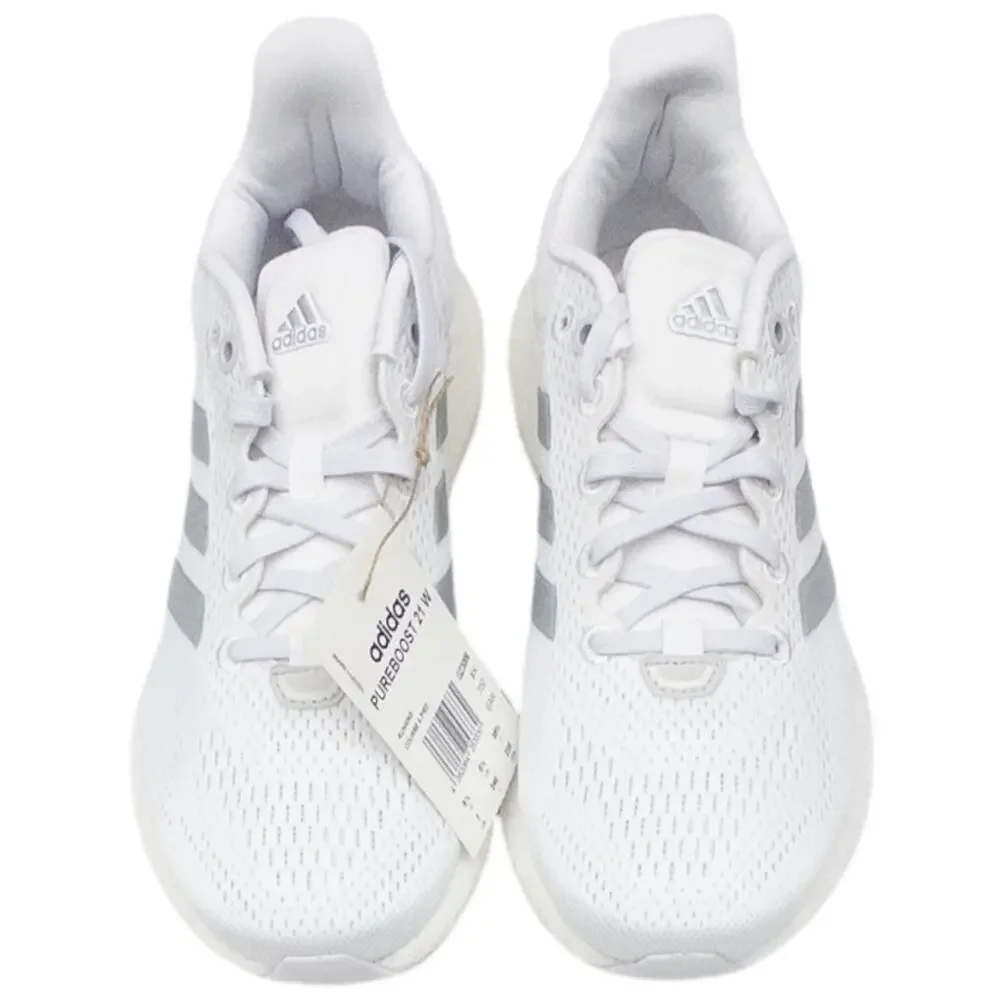 adidas PureBoost 21 White Running Shoes Sneakers Women's Size 7
